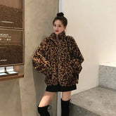 Kunstpelzmantel mit Leopardenmuster